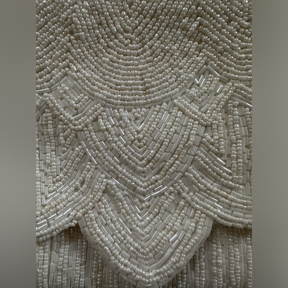 White Beaded Clutch Purse - Picture 2 of 9